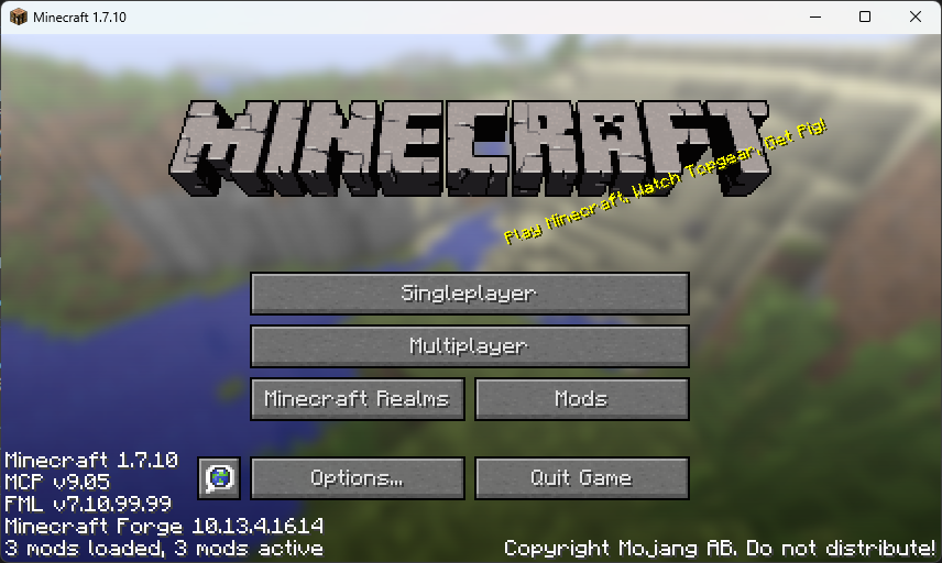 Minecraft起動画面